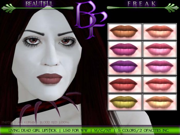 BF living dead girl lipstick pack 1 templateww